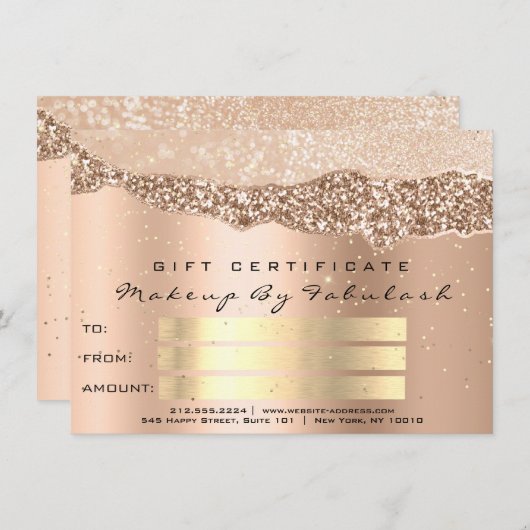 Roos Gold Confetti QR Code Logo Beauty Studio Hair (Voorkant / Achterkant)