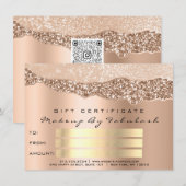 Roos Gold Confetti QR Code Logo Beauty Studio Nail (Voorkant / Achterkant)