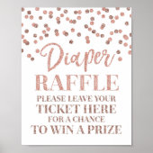 Roos Gold Confetti Raffle Baby shower Poster (Voorkant)