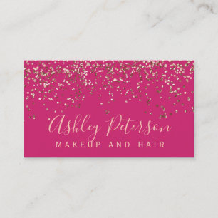 Roos gold confetti roze chic typografie visitekaartje
