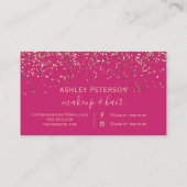 Roos gold confetti roze chic typografie visitekaartje (Achterkant)