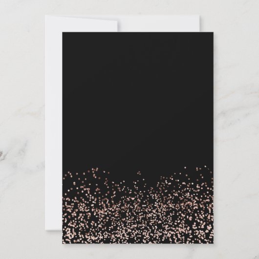 Roos gold confetti script border foto bruiloft kaart (Achterkant)