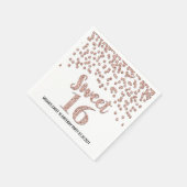 Roos Gold Confetti Sweet 16 Birthday Servet (Hoek)