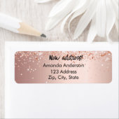 Roos Gold confetti verplaatst nieuw adres Etiket (Insitu)