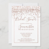 Roos Gold confetti white script vrijgezellenfeest Kaart (Voorkant)