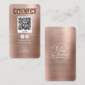 Roos Gold Connect met US Social Media QR Code Visitekaartje (Voorkant / Achterkant)