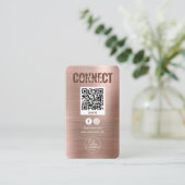 Roos Gold Connect met US Social Media QR Code Visitekaartje (Staand voorkant)