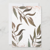 Roos Gold Copper Botanische Glam Moderne Weddensch Kaart (Achterkant)