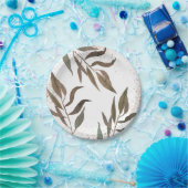 Roos Gold Copper Botanische Glam Moderne Weddensch Papieren Bordje (Feest)