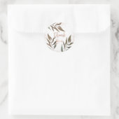 Roos Gold Copper Botanische Glam Moderne Weddensch Ronde Sticker (Tas)