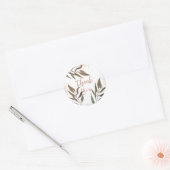 Roos Gold Copper Botanische Glam Moderne Weddensch Ronde Sticker (Envelop)