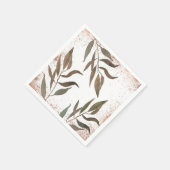 Roos Gold Copper Botanische Glam Moderne Weddensch Servet (Hoek)