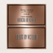 Roos Gold Copper Bronze elegant minimalistisch Visitekaartje (Buitenkant ongevouwen)