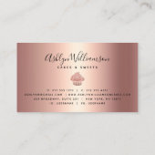 Roos Gold Copper Cupcake Glitter Drift Bakery Chef Visitekaartje (Achterkant)