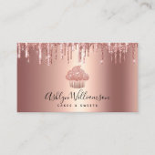 Roos Gold Copper Cupcake Glitter Drift Bakery Chef Visitekaartje (Voorkant)