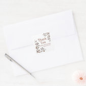 Roos Gold Copper Floral White Wedding Vierkante Sticker (Envelop)