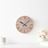 Roos Gold Copper Glitter Minimal Metal Roman Numme Ronde Klok (Huis)