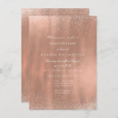 Roos Gold Copper Glitter Sparkly Bridal Verjaardag Kaart (Voorkant / Achterkant)