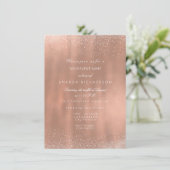 Roos Gold Copper Glitter Sparkly Bridal Verjaardag Kaart (Staand voorkant)