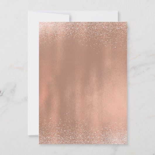 Roos Gold Copper Glitter Sparkly Bridal Verjaardag Kaart (Achterkant)