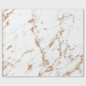 Roos Gold Copper Glitter White Carrara Marble Cadeaupapier (Vlak)