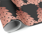Roos Gold Copper Gold Black kerstboom Cadeaupapier (Rol Hoek)