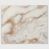 Roos Gold Copper Grey Abstract Molten Marble Glas Cadeaupapier (Vlak)