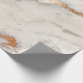 Roos Gold Copper Grey Abstract Molten Marble Glas Cadeaupapier (Hoek)