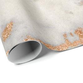 Roos Gold Copper Grey Abstract Molten Marble Glas Cadeaupapier