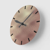 Roos Gold Copper Minimale metalen strips zwart Ronde Klok (Hoek)