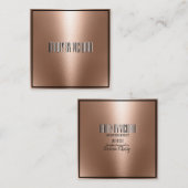 Roos Gold Copper-minimalistisch elegant en modern Vierkante Visitekaartje (Voorkant / Achterkant)