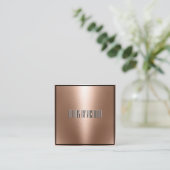 Roos Gold Copper-minimalistisch elegant en modern Vierkante Visitekaartje (Staand voorkant)