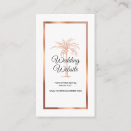 Roos Gold Copper Palm Beach Marble Wedding Website Informatiekaartje
