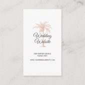 Roos Gold Copper Palm Beach Marble Wedding Website Informatiekaartje (Voorkant)