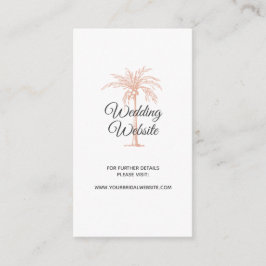 Roos Gold Copper Palm Beach Marble Wedding Website Informatiekaartje