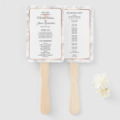 Roos Gold Copper Palm Tree Marble Wedding Program Handwaaier (Voorkant en achterkant)