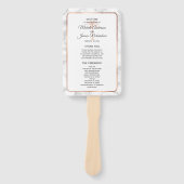 Roos Gold Copper Palm Tree Marble Wedding Program Handwaaier (Voorkant)
