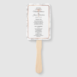 Roos Gold Copper Palm Tree Marble Wedding Program Handwaaier