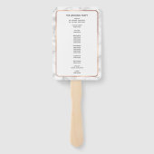 Roos Gold Copper Palm Tree Marble Wedding Program Handwaaier (Achterkant)