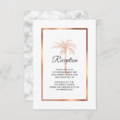 Roos Gold Copper Palm Tree Weddenschap Informatiekaartje (Voorkant / Achterkant)