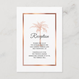Roos Gold Copper Palm Tree Weddenschap Informatiekaartje