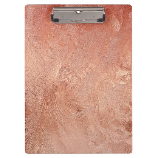 Roos Gold Copper Peach Sand Grain Swirl Metallic Klembord (Voorkant)