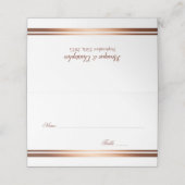 Roos Gold Copper White Wedard Place Card Plaatskaartje (Buitenkant ongevouwen)
