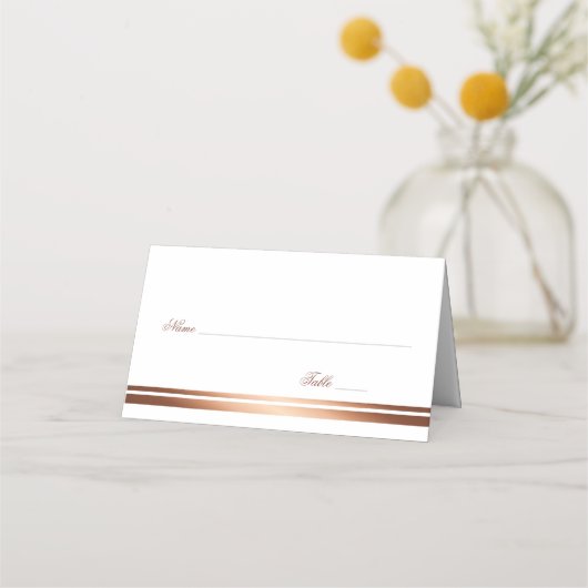 Roos Gold Copper White Wedard Place Card Plaatskaartje (Voorkant)