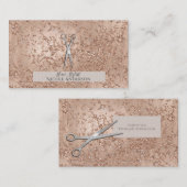 Roos Gold Crackle Sparkle Silver Schaar Stylist Visitekaartje (Voorkant / Achterkant)