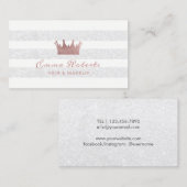Roos Gold Crown Hair & Makeup Modern Salon Visitekaartje (Voorkant / Achterkant)