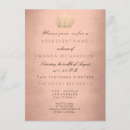 Roos Gold Crown Royal Glitter 16e Bridal Lux Kaart