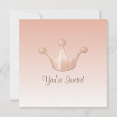 Roos Gold Crown Sweet 16 verjaardagsuitnodiging Kaart (Achterkant)