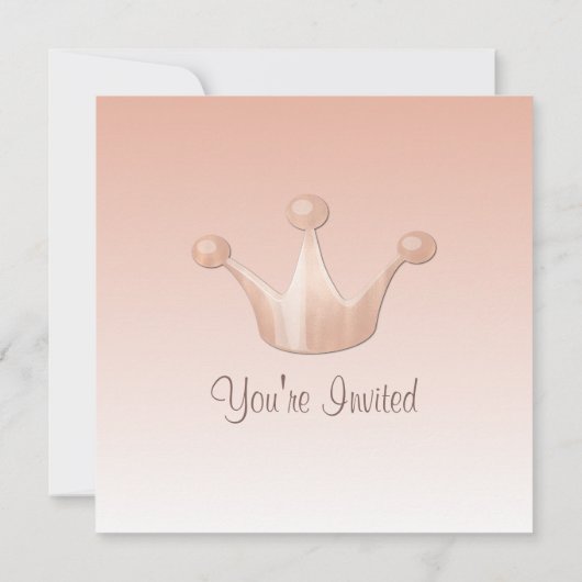 Roos Gold Crown Sweet 16 verjaardagsuitnodiging Kaart (Achterkant)