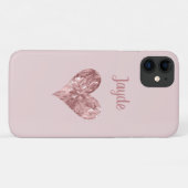 Roos Gold Crystal Heart Mobiele Telefoon Case (Achterkant (horizontaal))